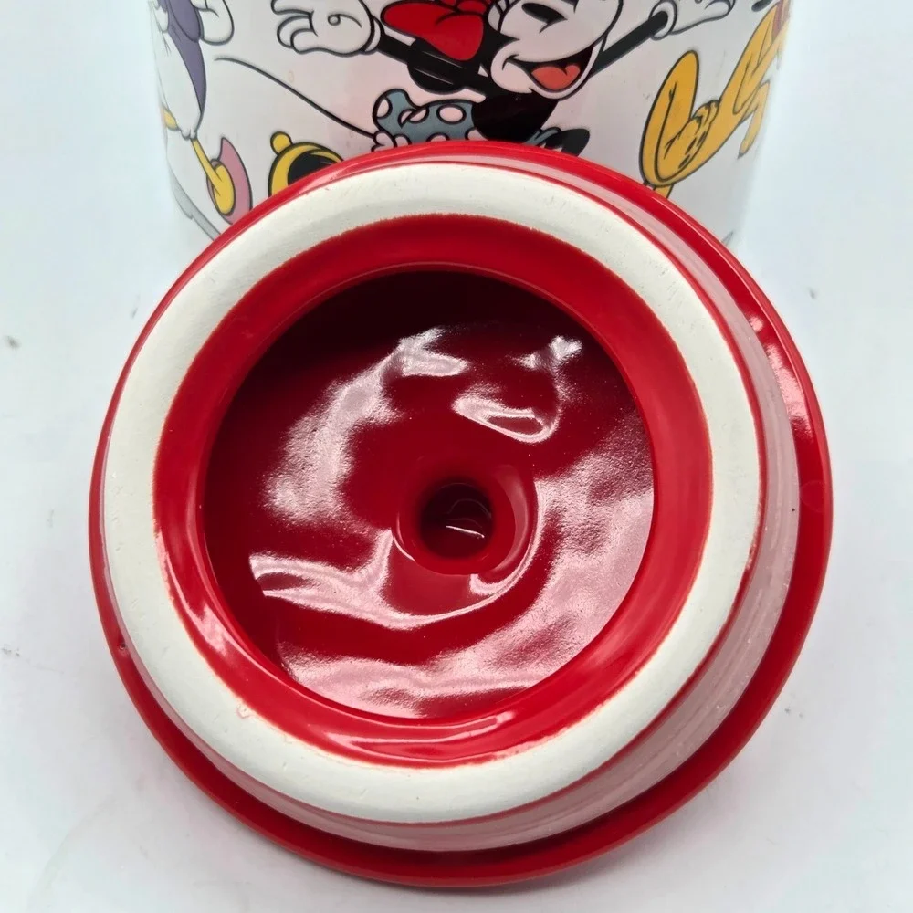 Disney Mickey & Friends‎ Cookie Jar With Red Mickey Ears Lid - Lid Seals